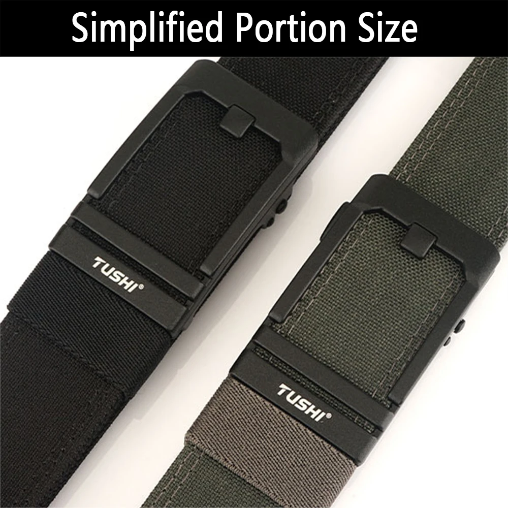 TUSHI New Double-layer Reinforced Automatic Buckle Training Quick Hanging Pistol Belt Men Nylon Outdoor Leisure IPSC Accessories