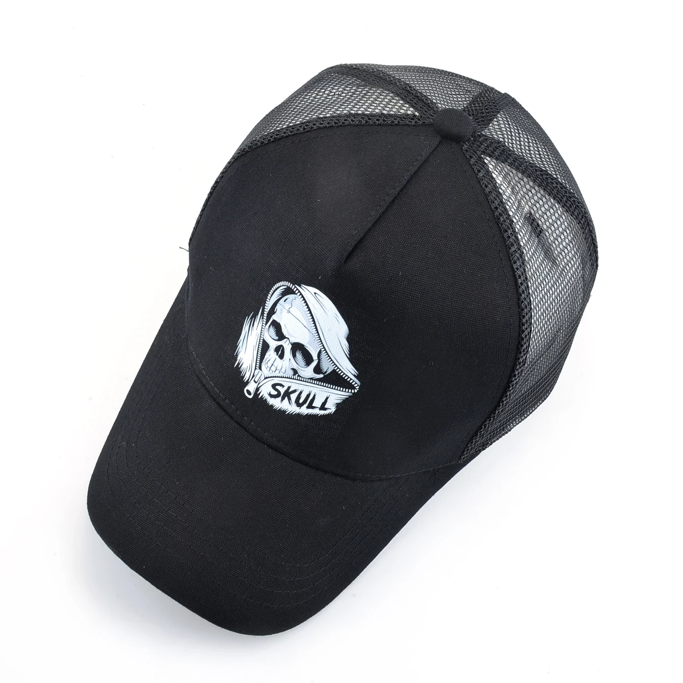 Summer Baseball Cap Outdoor Breathable Mesh Trucker Cap Men Women Printing Skull Snapback Hip Hop Caps Adjustable Visor Cap
