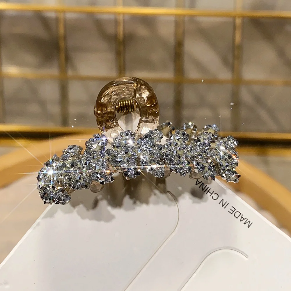 Crystal Rhinestones Small Wheat Hair Claw Women Girls Princess Head Bangs Hair Claw Clamps Hair Clips Forehead Styling Headdress