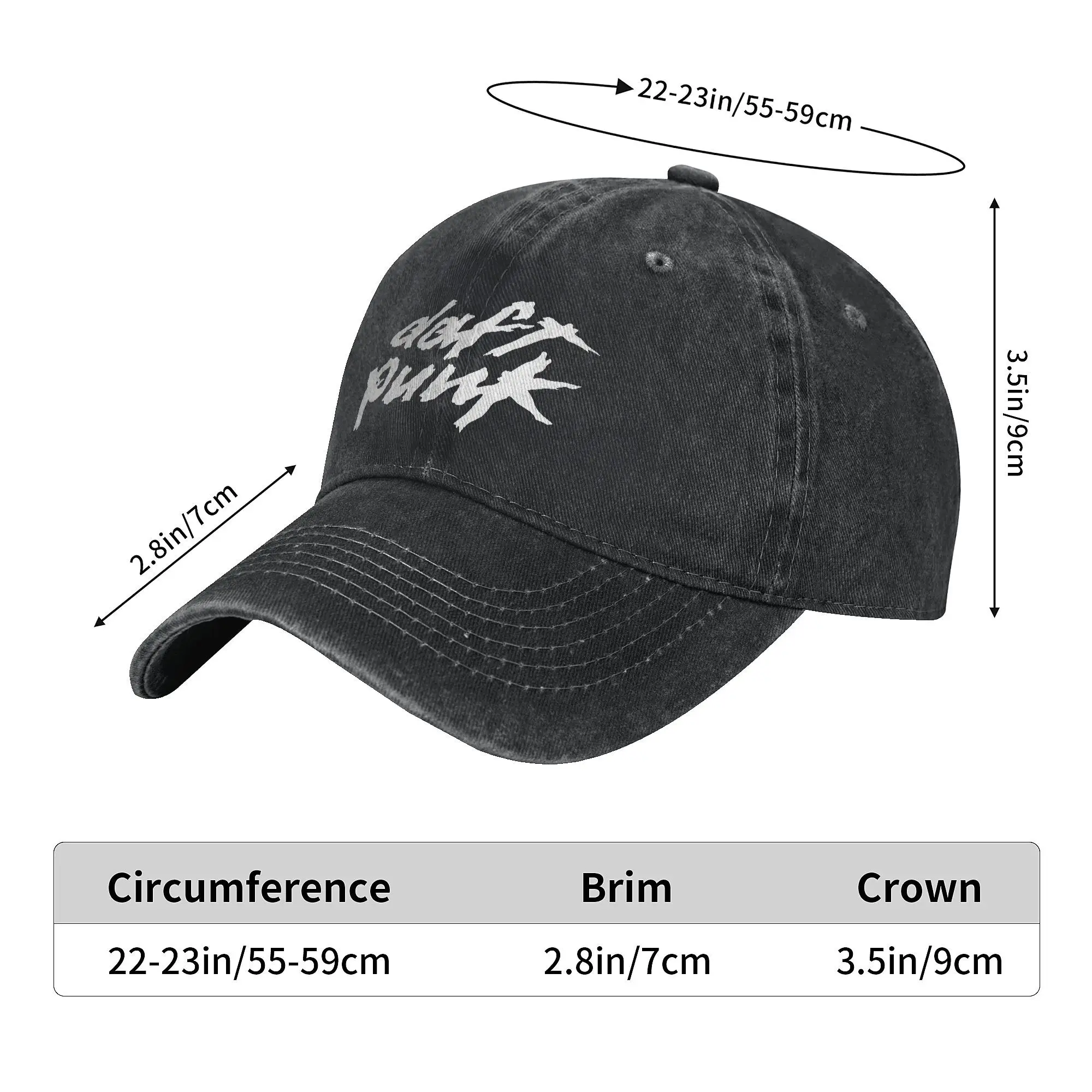 Daft Punk White Script Casual Baseball Cap Outdoor Sport Trucker Hat Summer High Quality Unisex-Teens Streetwear Baseball Caps