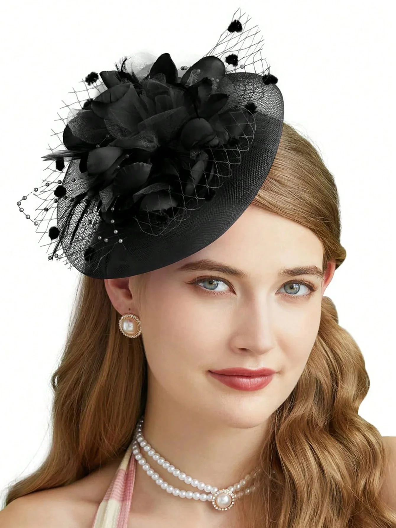 1pc Fascinators Hats For Women Girls Kentucky Derby Flowers Hair Clip Headband Tea Party Cocktail Wedding