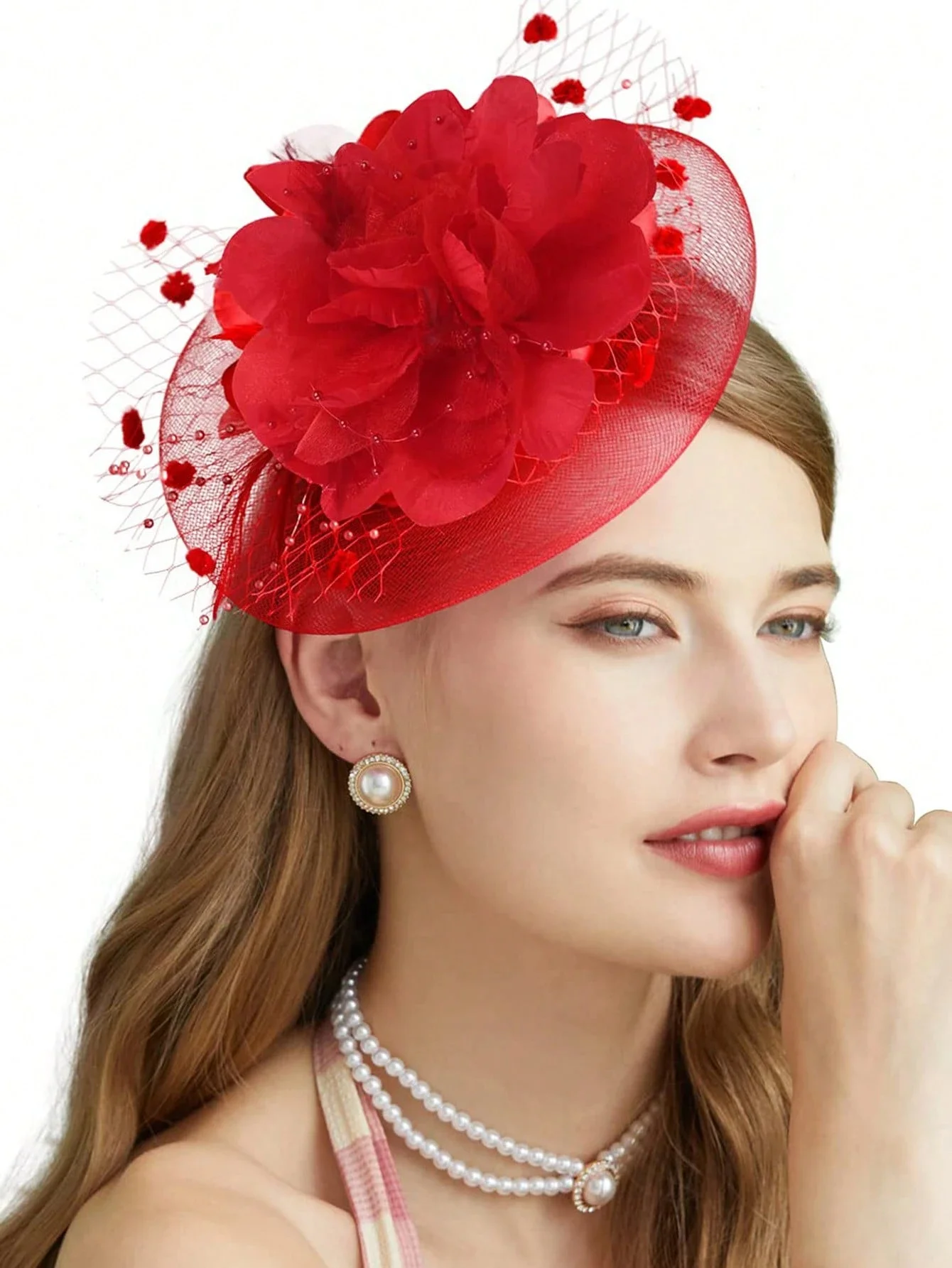 1pc Fascinators Hats For Women Girls Kentucky Derby Flowers Hair Clip Headband Tea Party Cocktail Wedding