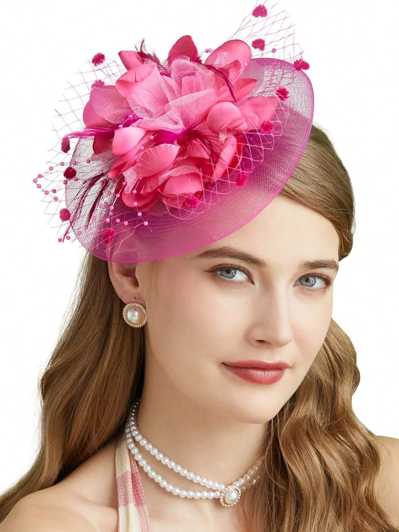 1pc Fascinators Hats For Women Girls Kentucky Derby Flowers Hair Clip Headband Tea Party Cocktail Wedding
