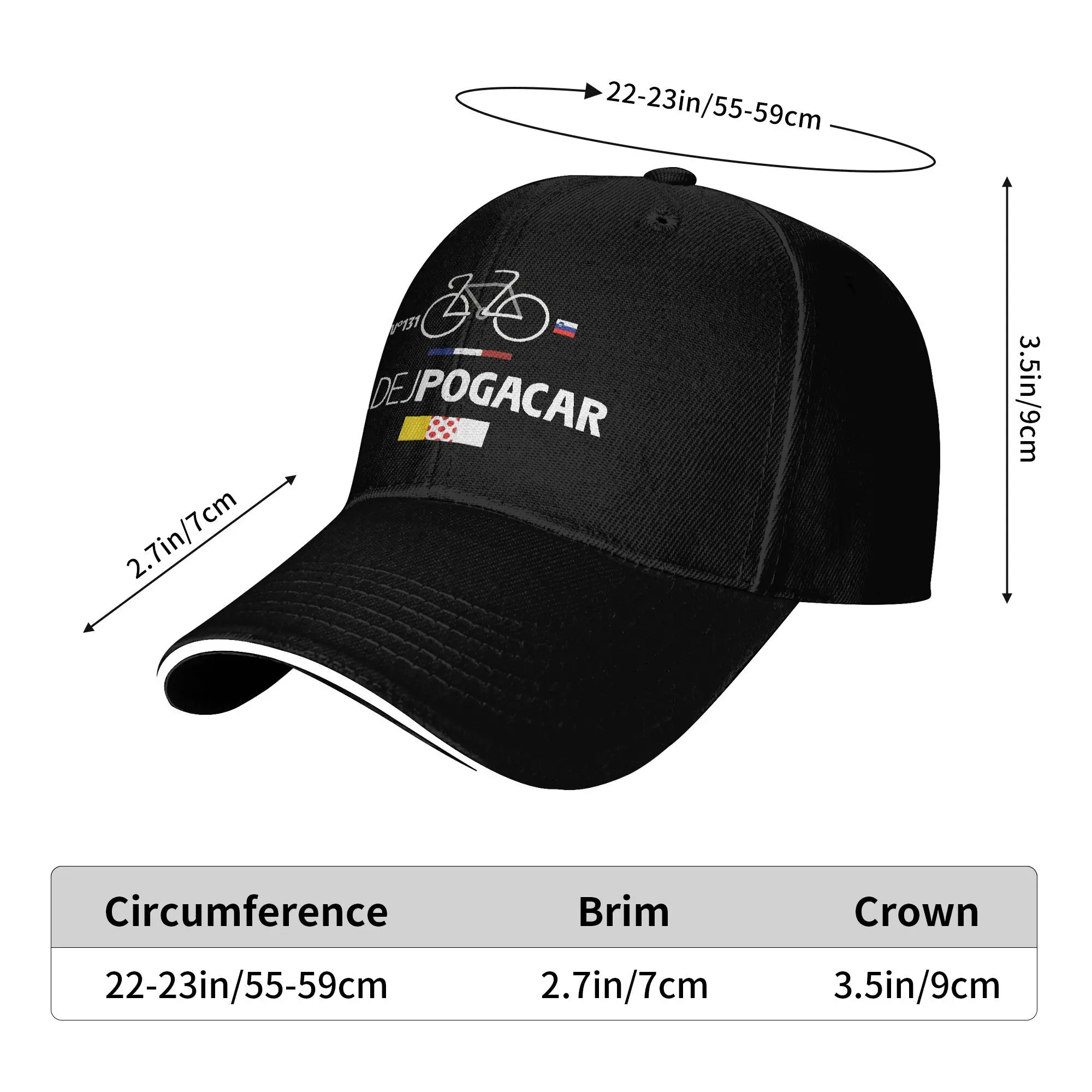 Adult TADEJ POGACAR Cycling Sandwich Hat Hip-Hop Baseball Cap Snapback Caps Sun Hats Breathable Sports Cap Summer