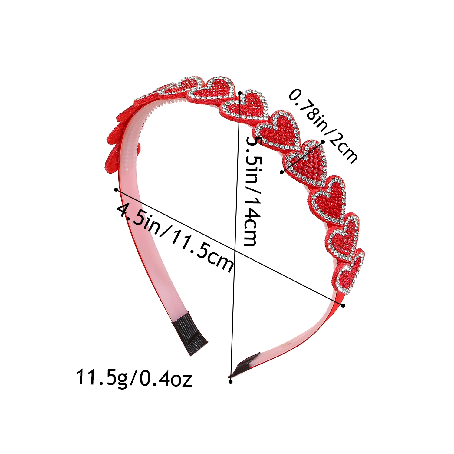 1/3pcs Crystal Heart Headbands for Women Valentine's Day Heart Shaped Hairbands Kids Girls Headband for Party Hair Accessories