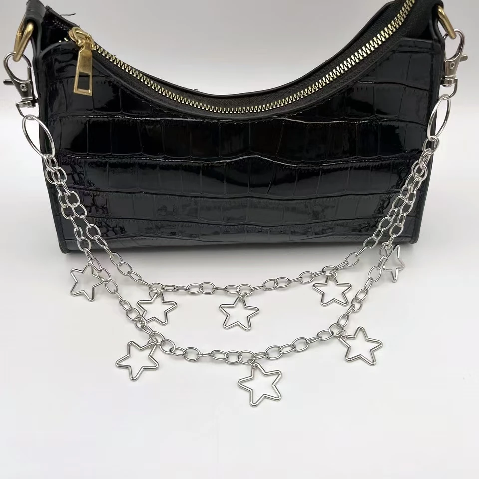 Punk Metal Crescent Geometric Bag Chain Hip Hop Hipster Cool Hundred Pair Pants Chain For Men and Women Rock and roll Accessorie