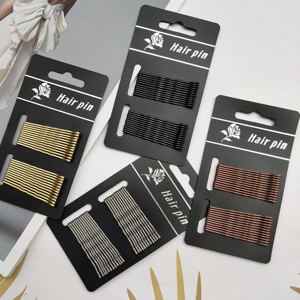 24pcs/Set Black Bobby Pins Multi-Function Non Slip Metal Safe Hair Clips For Women Girl Kids All Hair Types