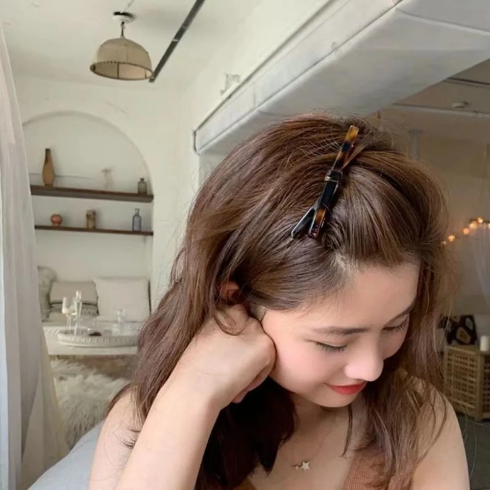 Chic Bow Hair Clips Plain Color Acetate Hairgrip Hairpin Cute Sweet Simple Bow Knot Bow Tie Side Pins Women Hair Accessories