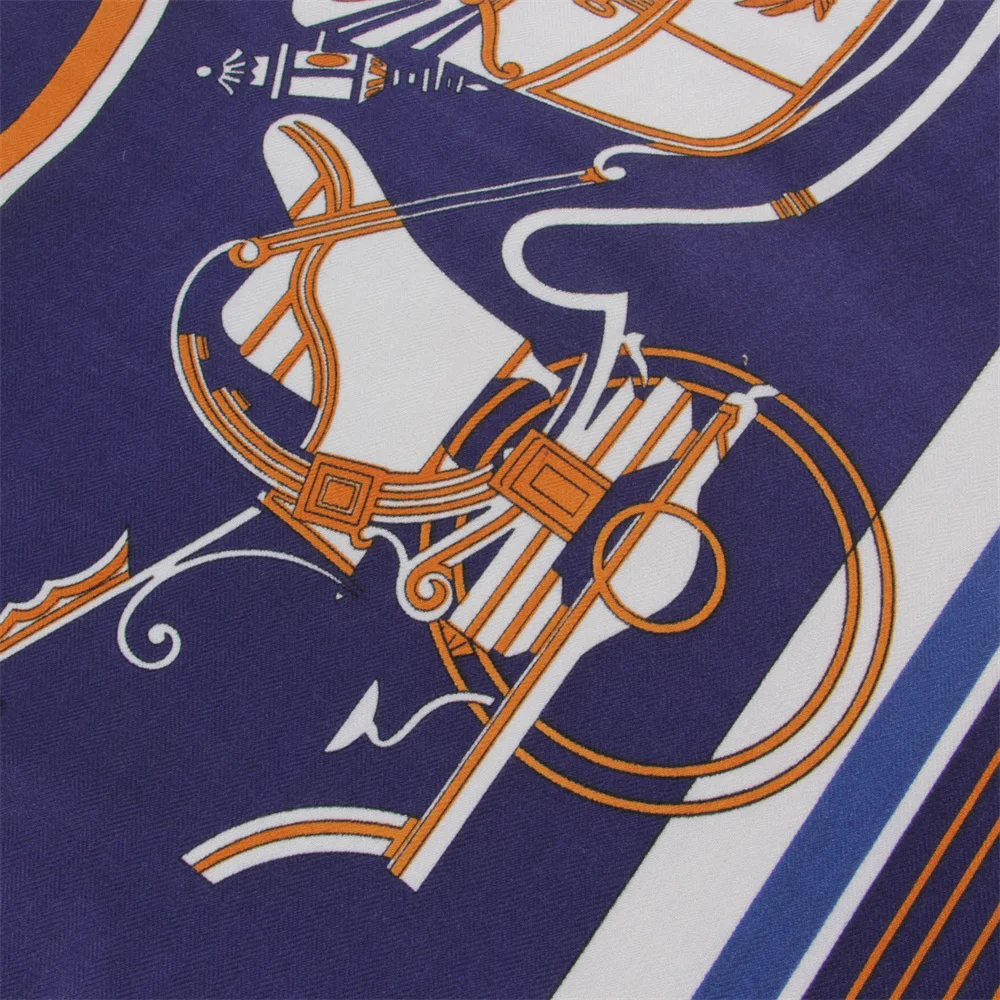 POBING 30% Silk 70% Cashmere Scarf Women Hand Rolled Fashion Print Triangle Scarves Wraps Bandana Big Hijabs Female Foulard
