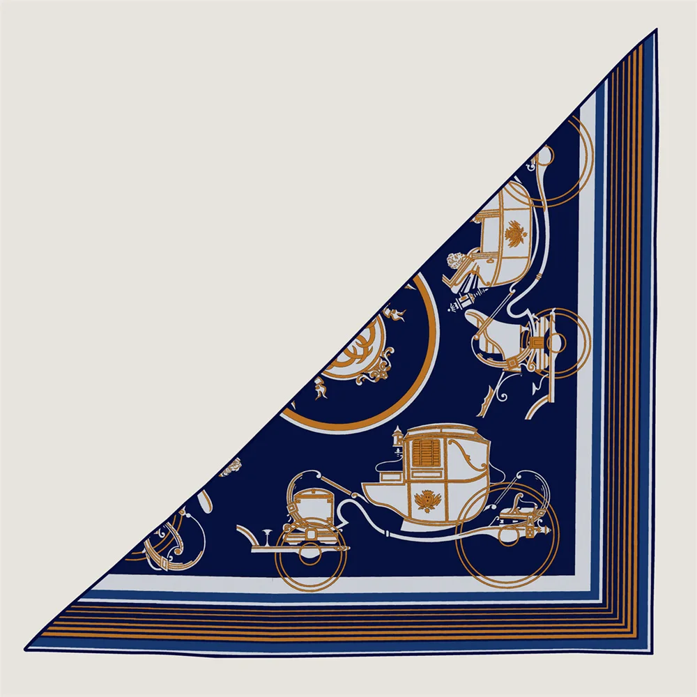 POBING 30% Silk 70% Cashmere Scarf Women Hand Rolled Fashion Print Triangle Scarves Wraps Bandana Big Hijabs Female Foulard