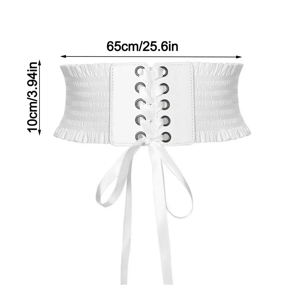 Fashion Wide Corset Waist Belt PU Leather Stretchy Waistband Strap Decorative DIY Body Shapewear For Women Lady Girl Bridal