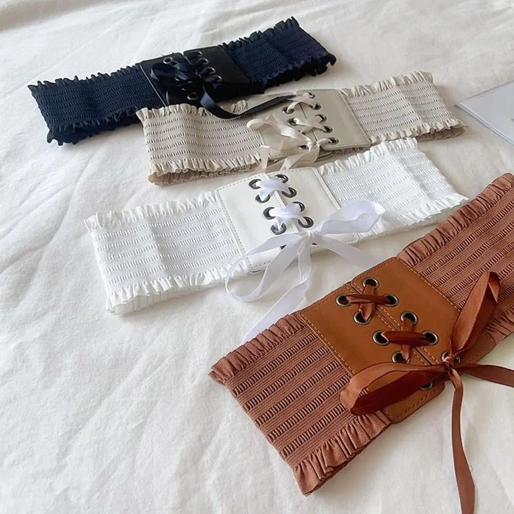 Fashion Wide Corset Waist Belt PU Leather Stretchy Waistband Strap Decorative DIY Body Shapewear For Women Lady Girl Bridal