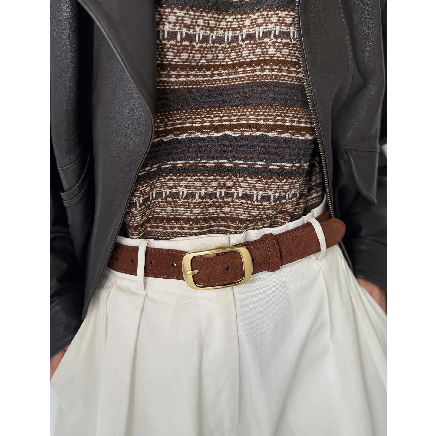 New Leather Belt for Women Pin Buckle Jeans Black Belt Vintage Skinny Waistband for Jeans Dresses Everyday Outfits
