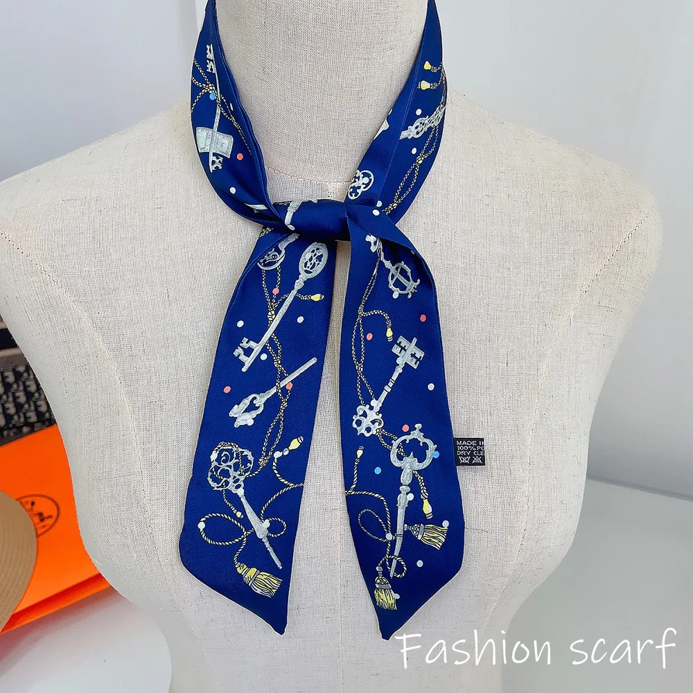 Korean Summer New Luxurious Check Female Decoration Twill Long Ribbon Binding Bag Silk Ribbon Hair Belt Hot Selling Small Scarf