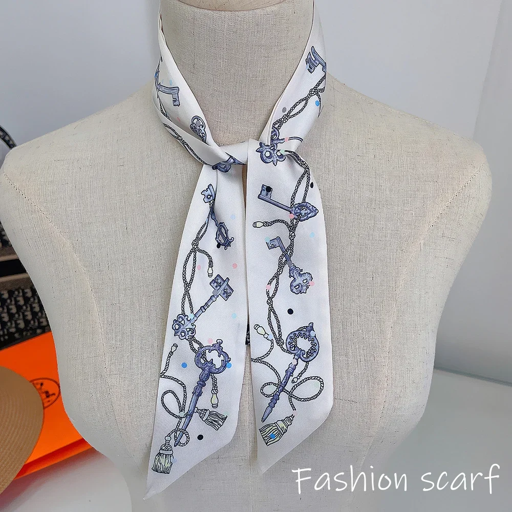 Korean Summer New Luxurious Check Female Decoration Twill Long Ribbon Binding Bag Silk Ribbon Hair Belt Hot Selling Small Scarf