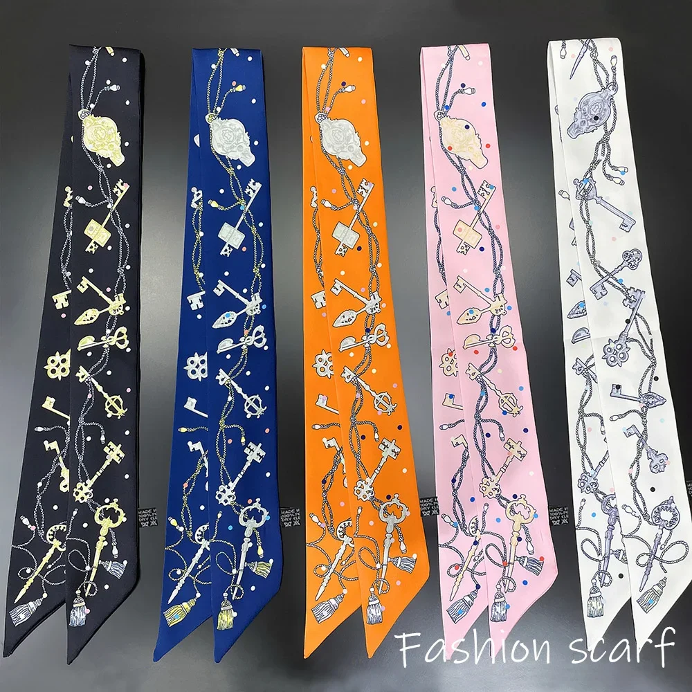 Korean Summer New Luxurious Check Female Decoration Twill Long Ribbon Binding Bag Silk Ribbon Hair Belt Hot Selling Small Scarf