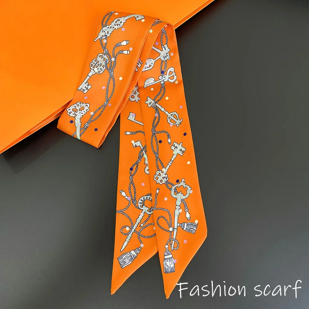 Korean Summer New Luxurious Check Female Decoration Twill Long Ribbon Binding Bag Silk Ribbon Hair Belt Hot Selling Small Scarf