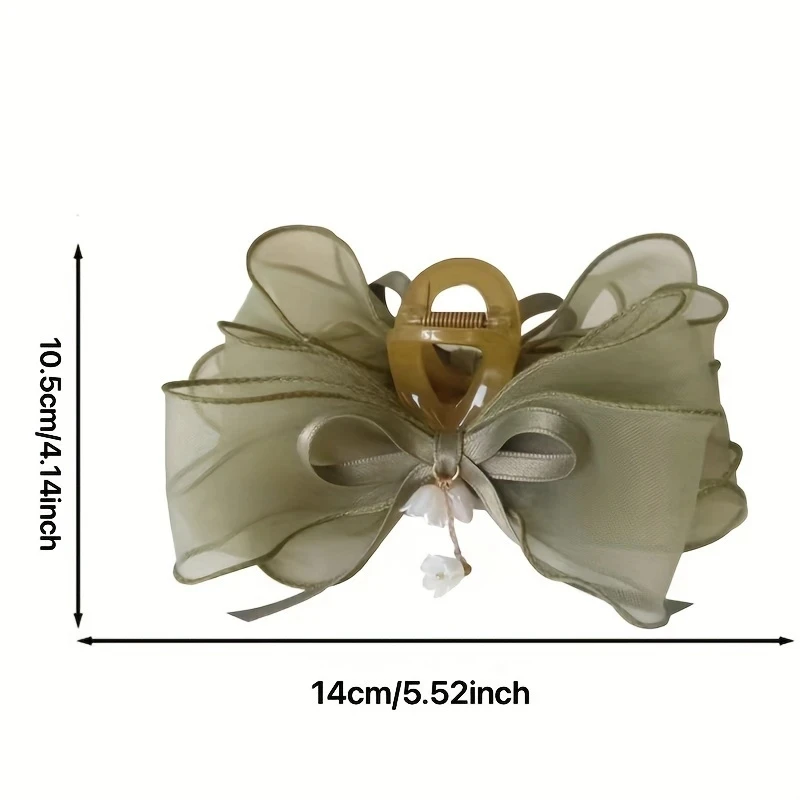 1pc Forest System Bow Hair Clip Lily of the Valley Floral Shark Clip for Women Super Sensen Hairpin Elegant Hair Accessories