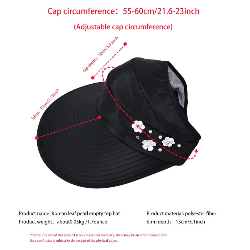 M-2 Sun Hat Summer Shade HHT For Women Foldable Sun Protection Beach Large Brimmed Hat UV Protection Cycling Empty Top