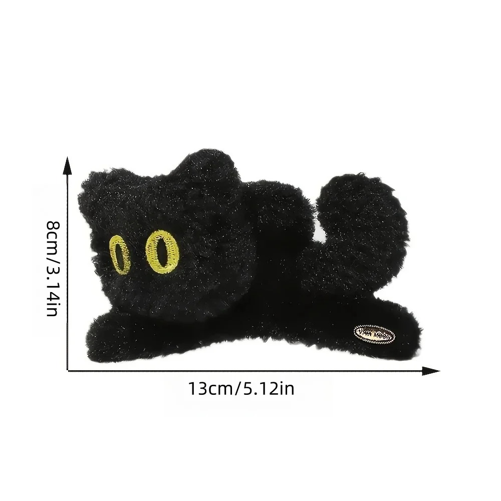 1/2pcs Autumn and Winter Fashion Plush Cat Claw Clip, Cute Cartoon Women's Shark Clip, Super Cute Ponytail Bun Clip.