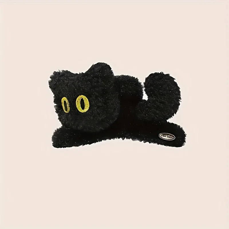 1/2pcs Autumn and Winter Fashion Plush Cat Claw Clip, Cute Cartoon Women's Shark Clip, Super Cute Ponytail Bun Clip.