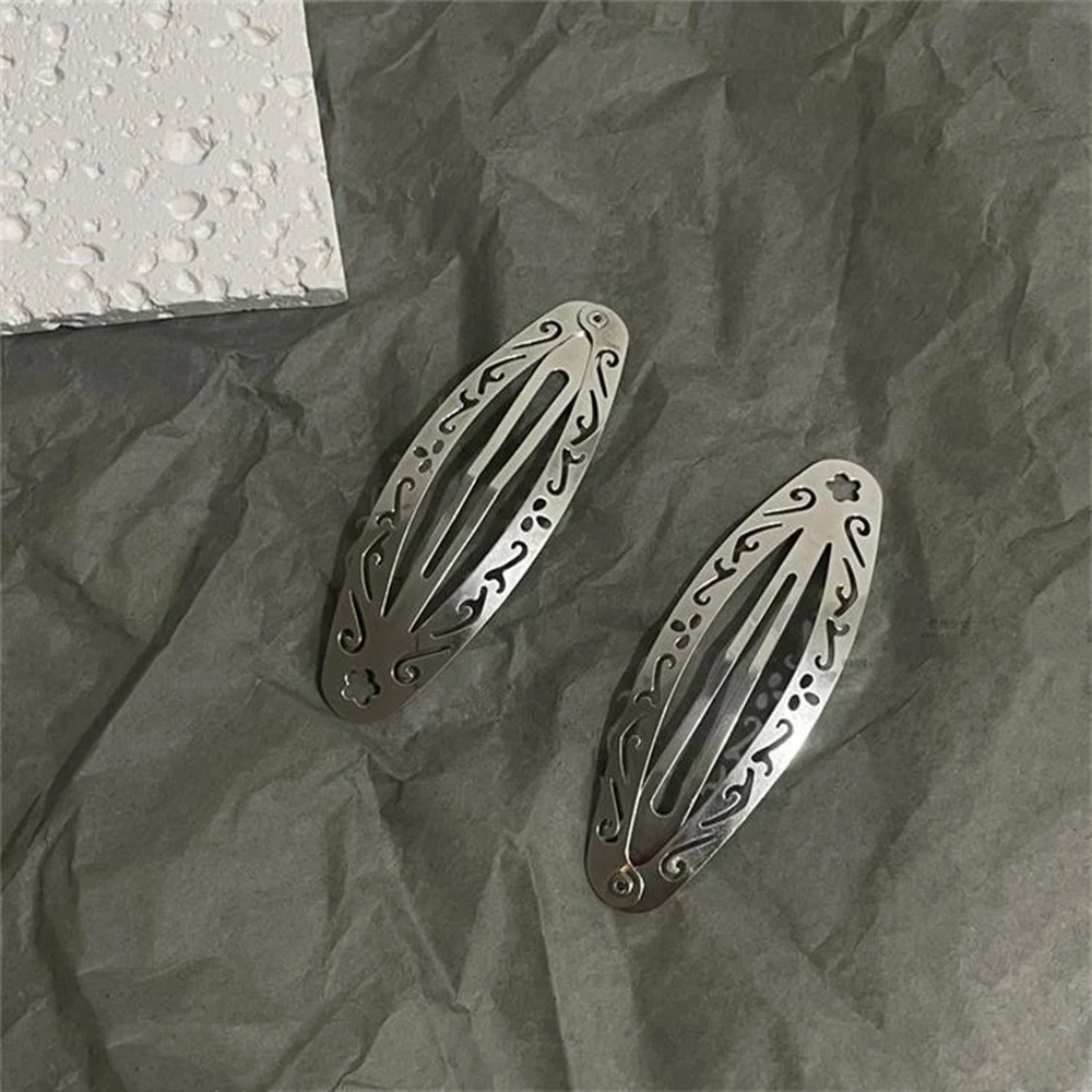 Y2K Style Women's Metal Hair Clips Set of 4/2 Fashionable BB Edge Clips for Daily Use