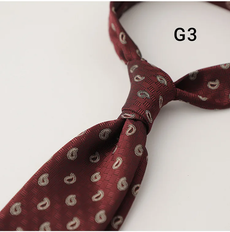 8cm Luxury Silk Neckties Men's Formal Business Ties Paisley Striped Red Navy Neck Tie Handmade Casual Neckwear Skinny Tie Cravat