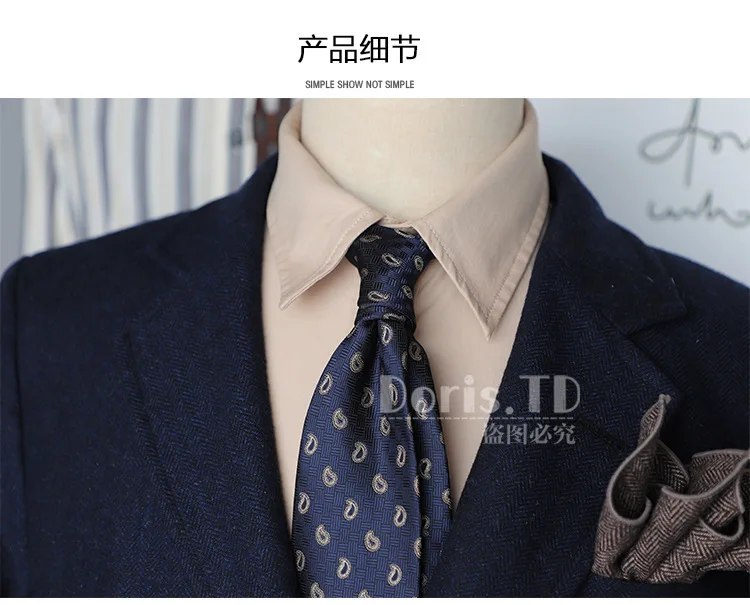8cm Luxury Silk Neckties Men's Formal Business Ties Paisley Striped Red Navy Neck Tie Handmade Casual Neckwear Skinny Tie Cravat