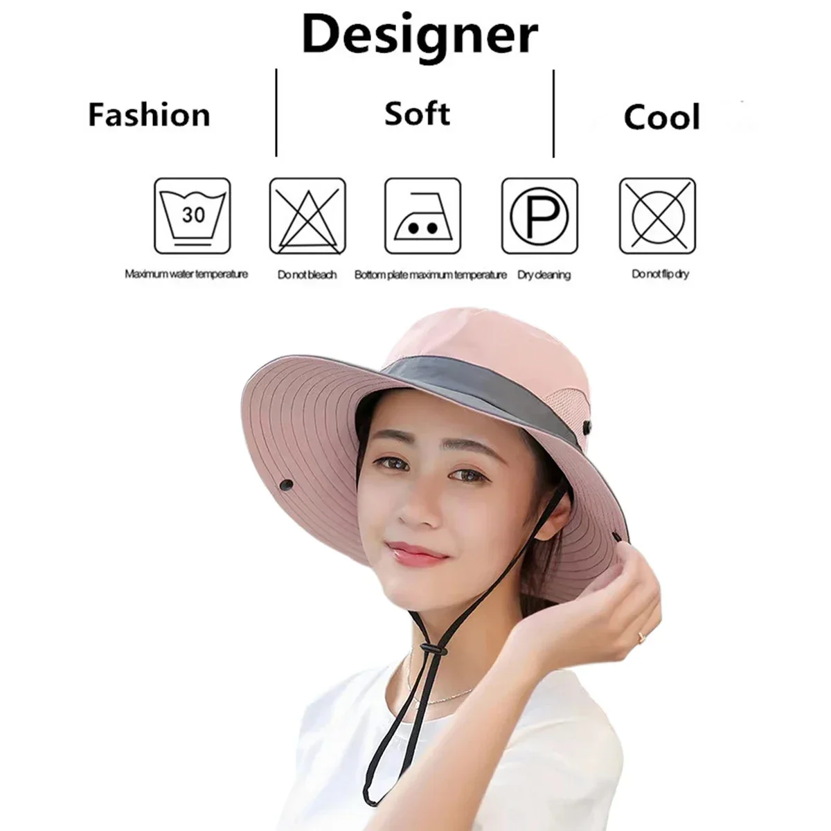 Women's Outdoor Large Brim Ponytail Fishing Hat with Quick Drying and Sun Protection, Perfect for Beach Traveling and Cycling