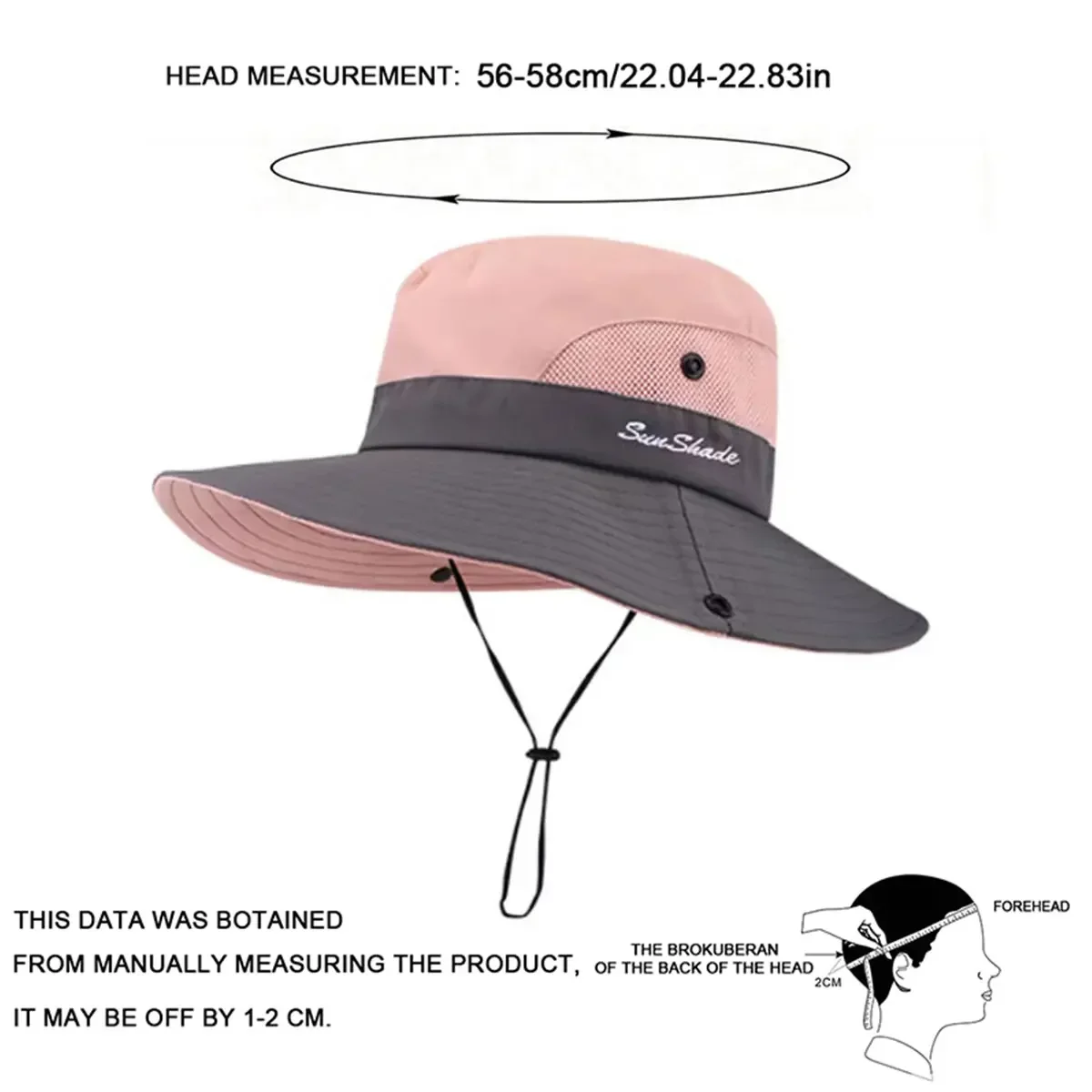 Women's Outdoor Large Brim Ponytail Fishing Hat with Quick Drying and Sun Protection, Perfect for Beach Traveling and Cycling