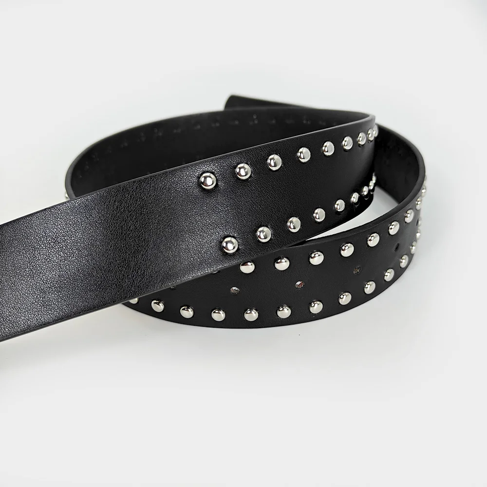 Unisex Jeans Belt Female Punk Gothic Wide Belts For Women Luxury Brands Hollow Cross Hearts Men's belt Male Rivet Waistband
