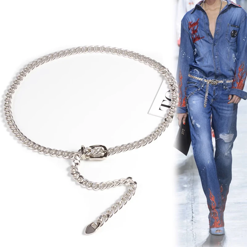 Fashion Metal Waist Chain Simple Dress Corset Waist Belt Unisex Body Jewelry Accessories for Parties Special Occasions