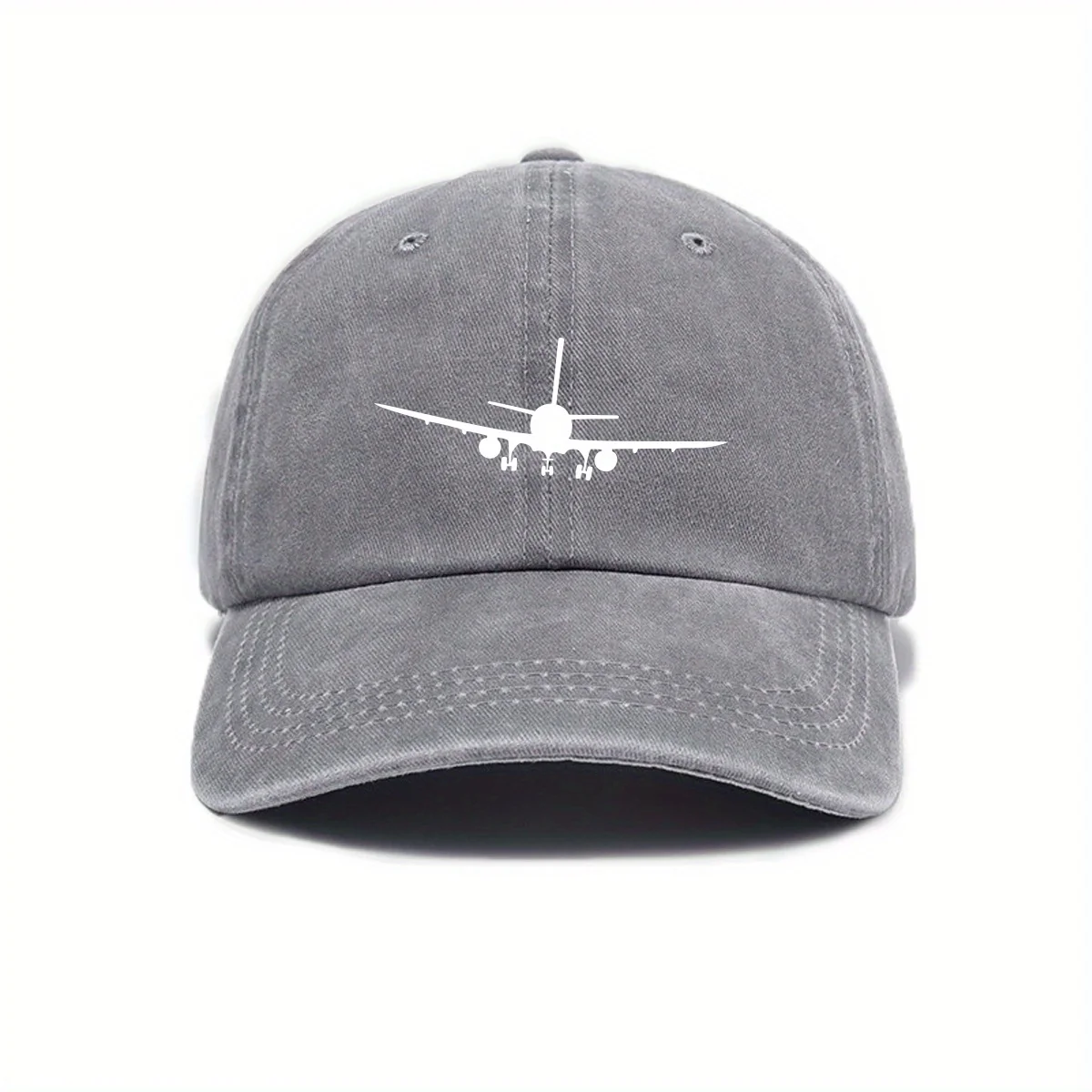 Airplane printed baseball cap with simple design, daily fashion, men's and women's outdoor equipment
