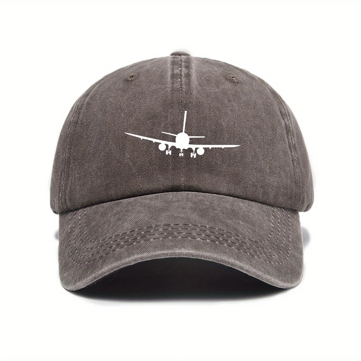 Airplane printed baseball cap with simple design, daily fashion, men's and women's outdoor equipment