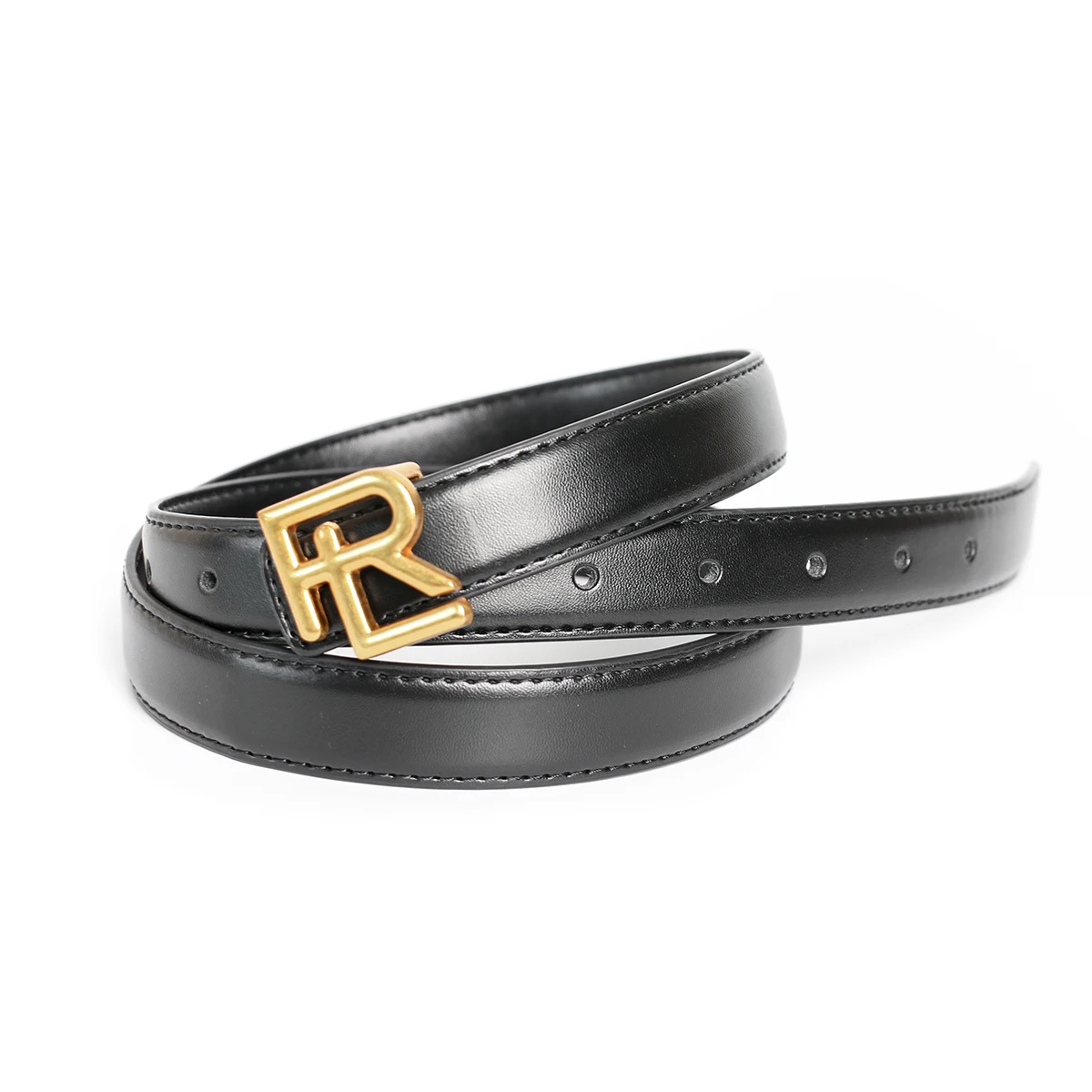 Narrow Female Cowhide Luxury Designer Brand Letter Buckle Belt Women Genuine Real Leather Dress Strap for Jeans Waistband 23mm