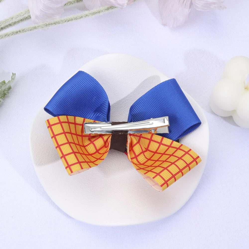 Girly Triple Bow Clip Sweet Pastel Barrette For Girls 3-layer Cute Ice Cream Plaid Cow Print Hairpin Kids Headdress Accessories
