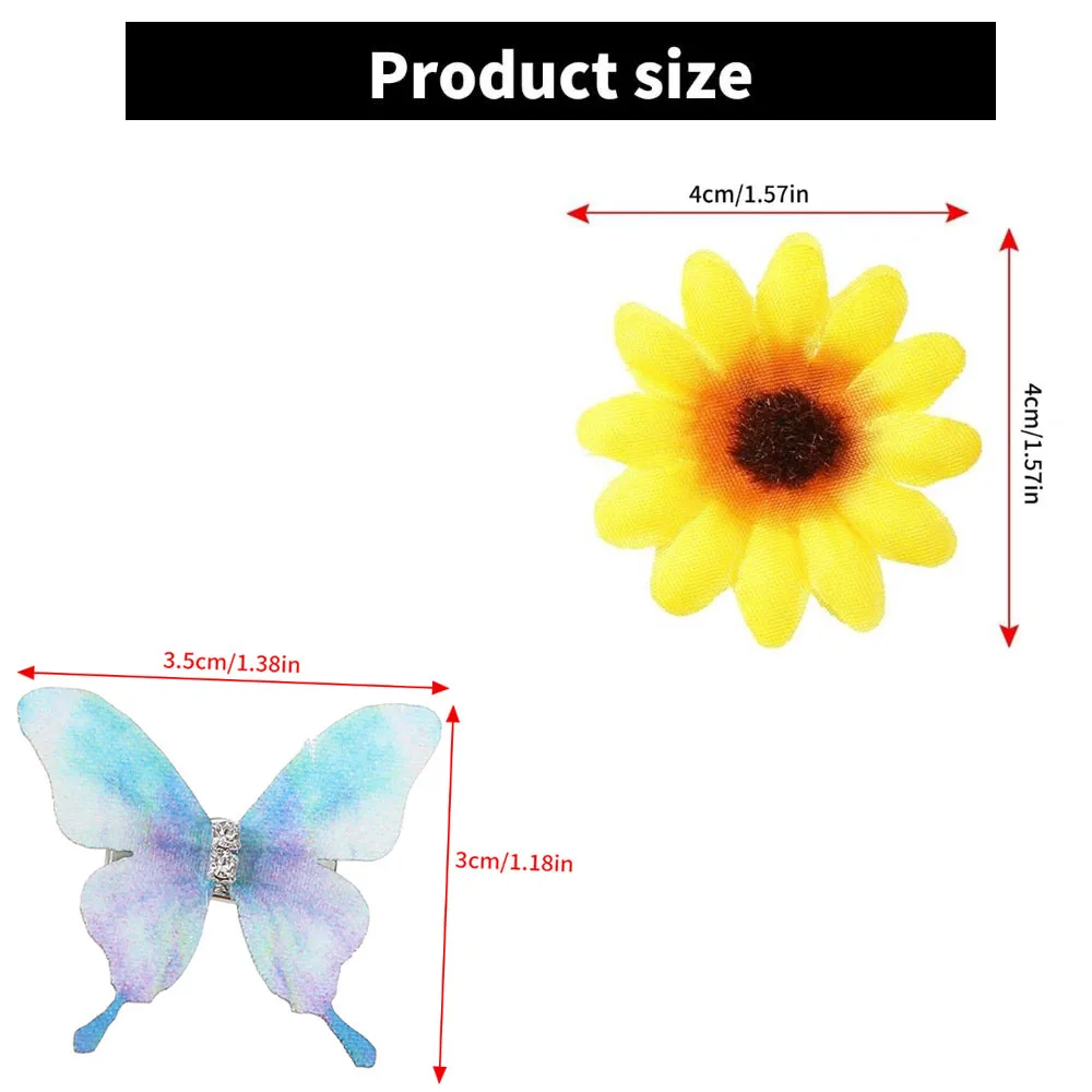 5/6 Sunflower Hair Clips Side Hair Clips Cute - Daisy Flower Butterfly Hair Clips Duck Billed Hair Clips Women's Hair Accessorie