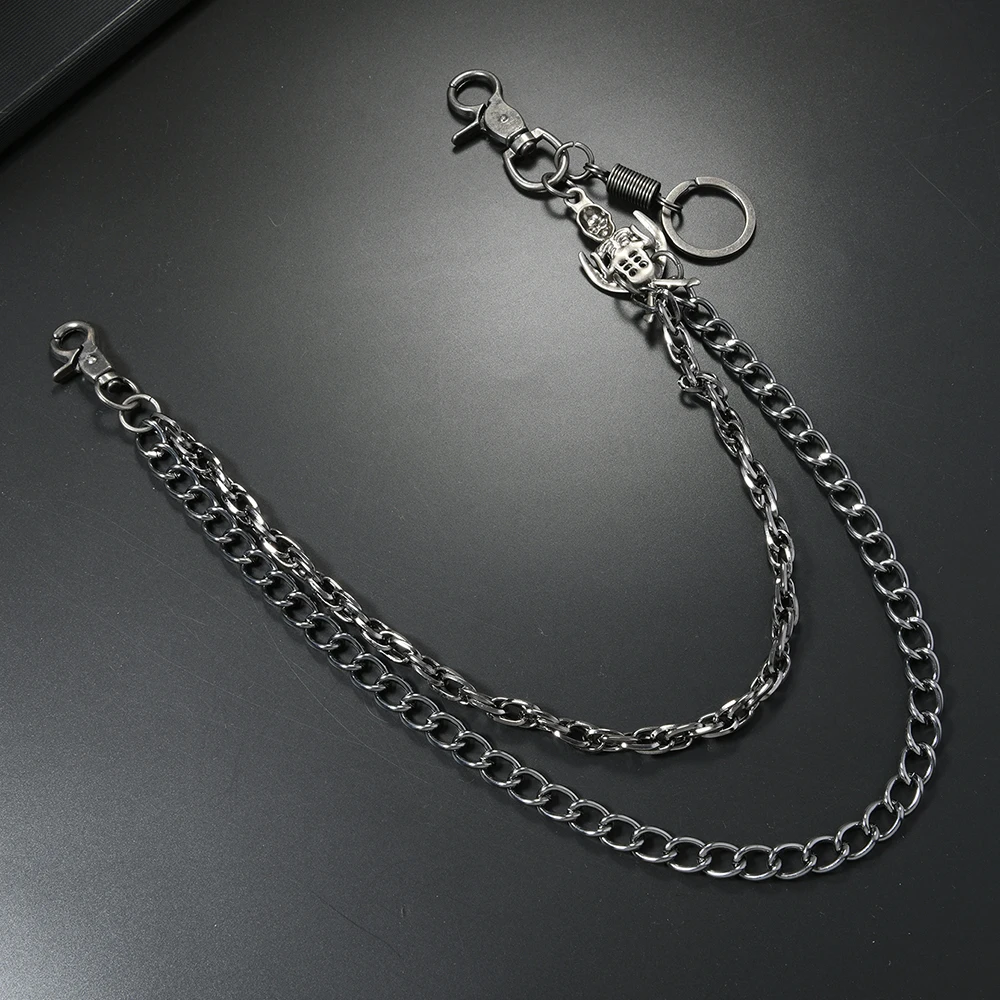 Hip hop punk skull pendant multi-layer pants chain pop metal chain personality waist chain
