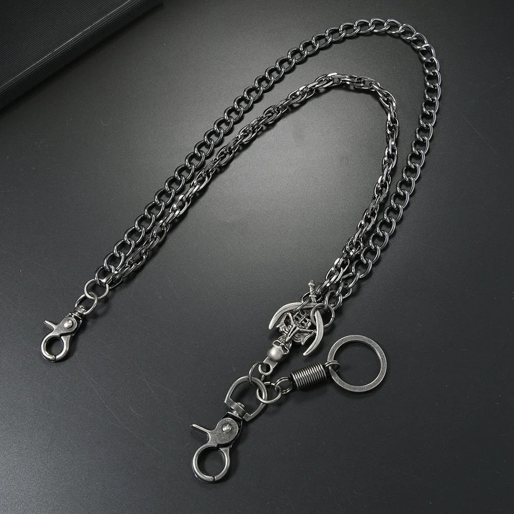 Hip hop punk skull pendant multi-layer pants chain pop metal chain personality waist chain