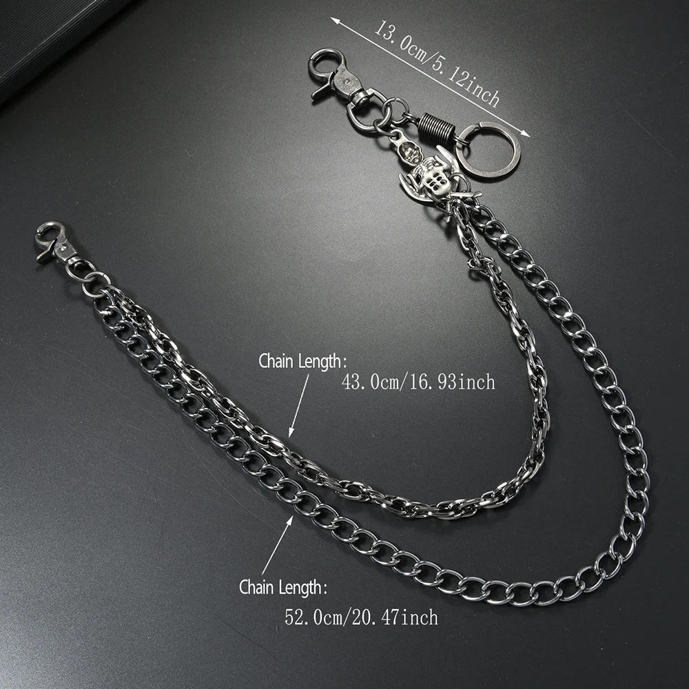 Hip hop punk skull pendant multi-layer pants chain pop metal chain personality waist chain