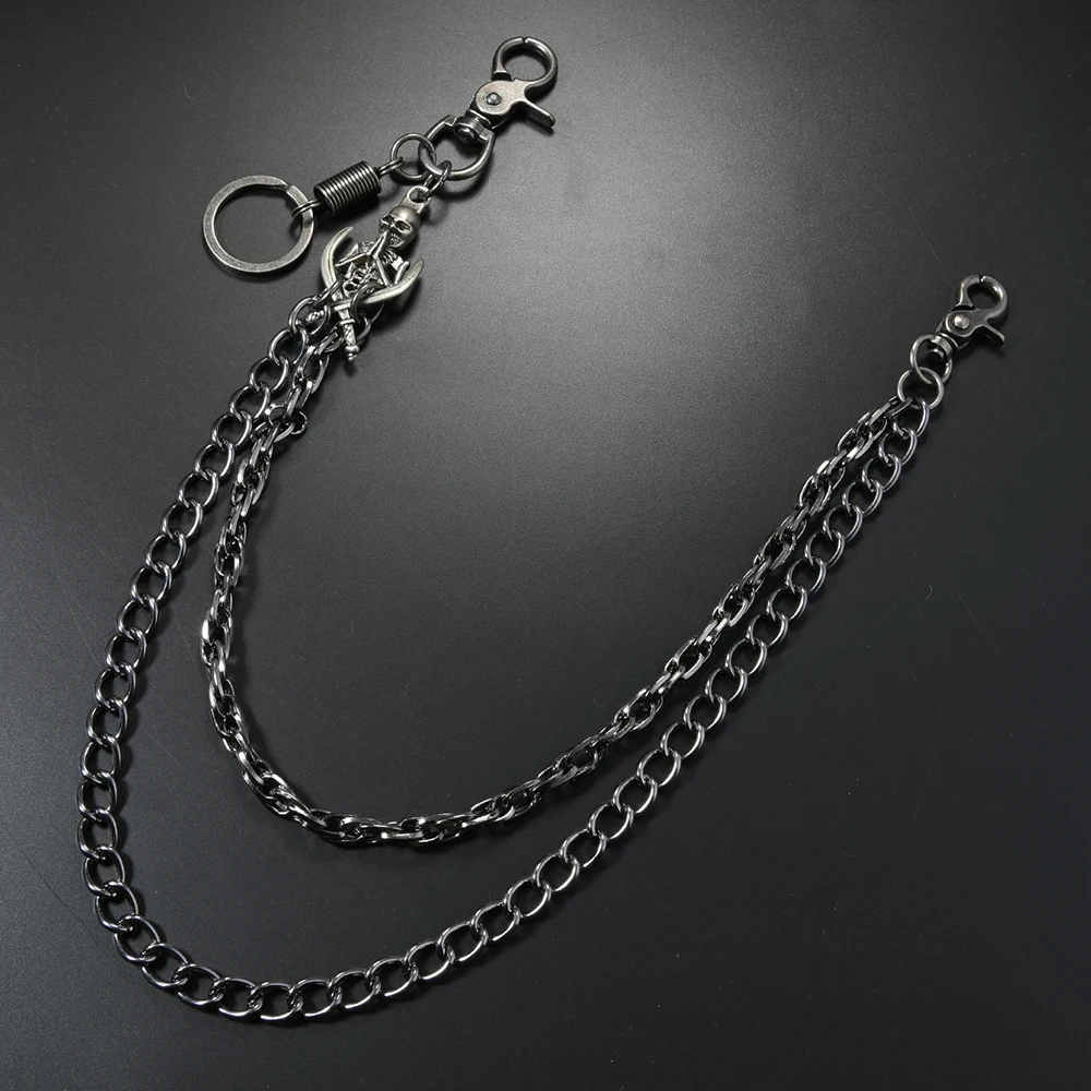 Hip hop punk skull pendant multi-layer pants chain pop metal chain personality waist chain