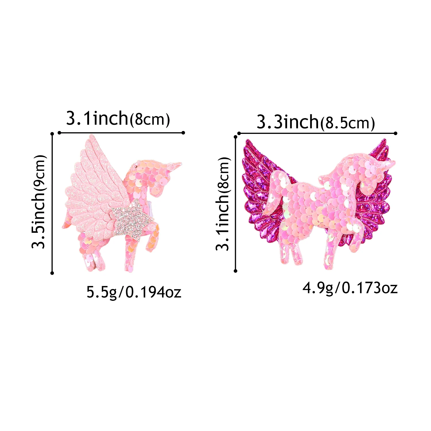 4pcs Unicorn Hair Clips for Girls Cute Wing Sequin Unicorn Hairpins Barrettes Clips Children Kids Girls Hair Accessories