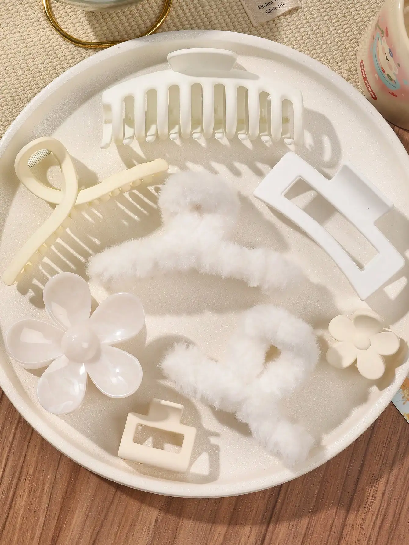 8Pcs Autumn Winter Pink Fashion Hair Accessories for Women 4.9Inch Large Hair Claw Clips,Matte Banana Clip,Strong Hold Jaw Clip