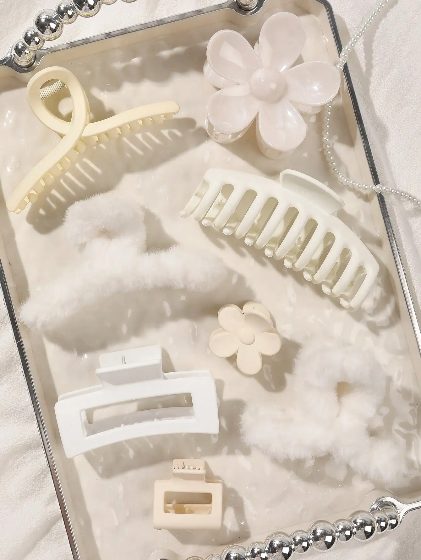 8Pcs Autumn Winter Pink Fashion Hair Accessories for Women 4.9Inch Large Hair Claw Clips,Matte Banana Clip,Strong Hold Jaw Clip