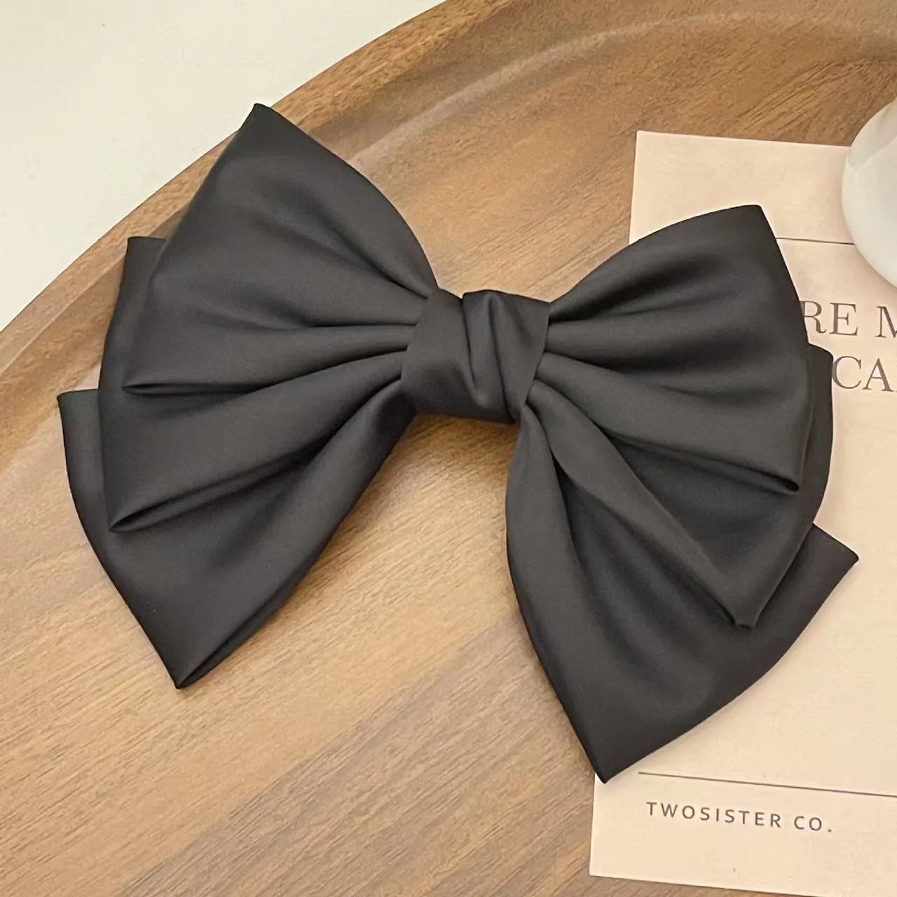 1pc Korean version autumn and winter new black bow hair clip, hair clip, back of the head clip, top clip, hair accessory
