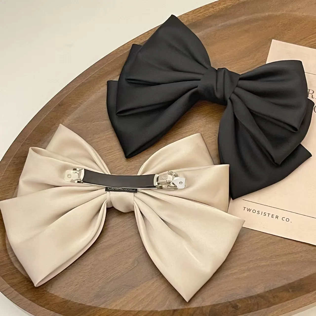 1pc Korean version autumn and winter new black bow hair clip, hair clip, back of the head clip, top clip, hair accessory