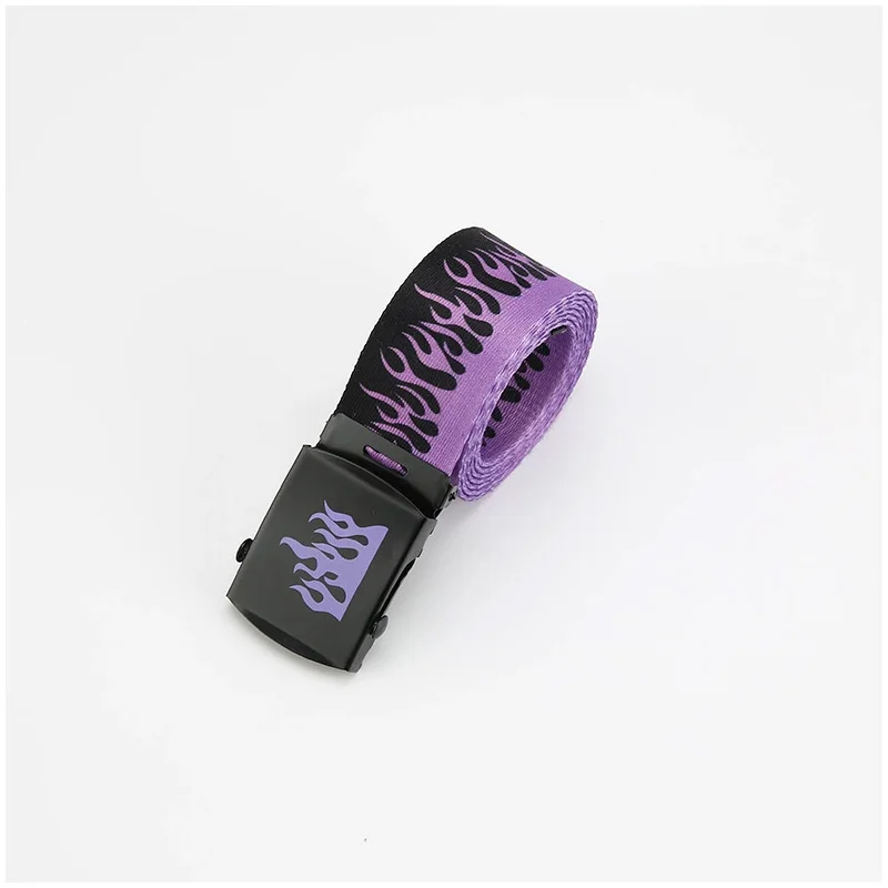 Hip Hop StreetFashion Men's Canvas Belt Male Personalized Casual Flame Belt Designer Belts For Women Cowboy Strap Punk Waistband