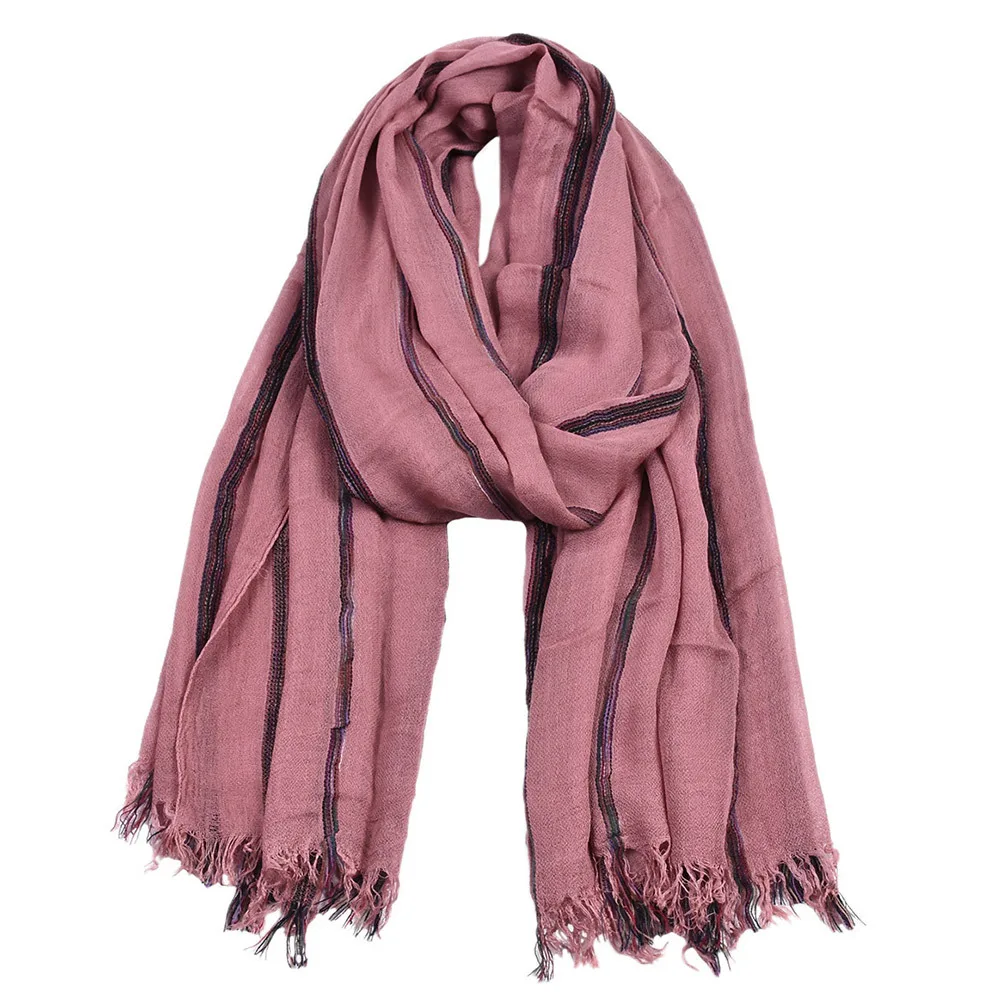Cotton Linen Fashion Striped Men Scarf Autumn Winter Warm Scarves Short Tassel Bufanda Male Accessories Pashmina Shawl