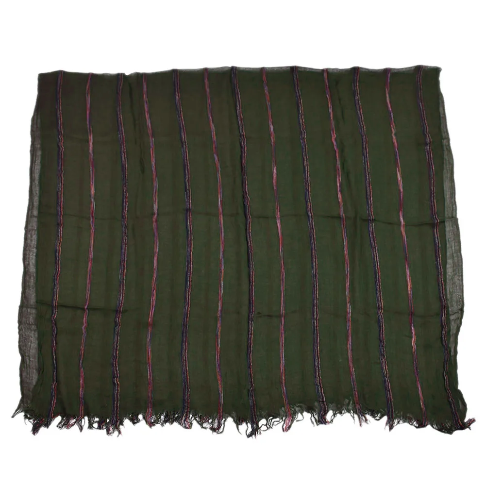 Cotton Linen Fashion Striped Men Scarf Autumn Winter Warm Scarves Short Tassel Bufanda Male Accessories Pashmina Shawl