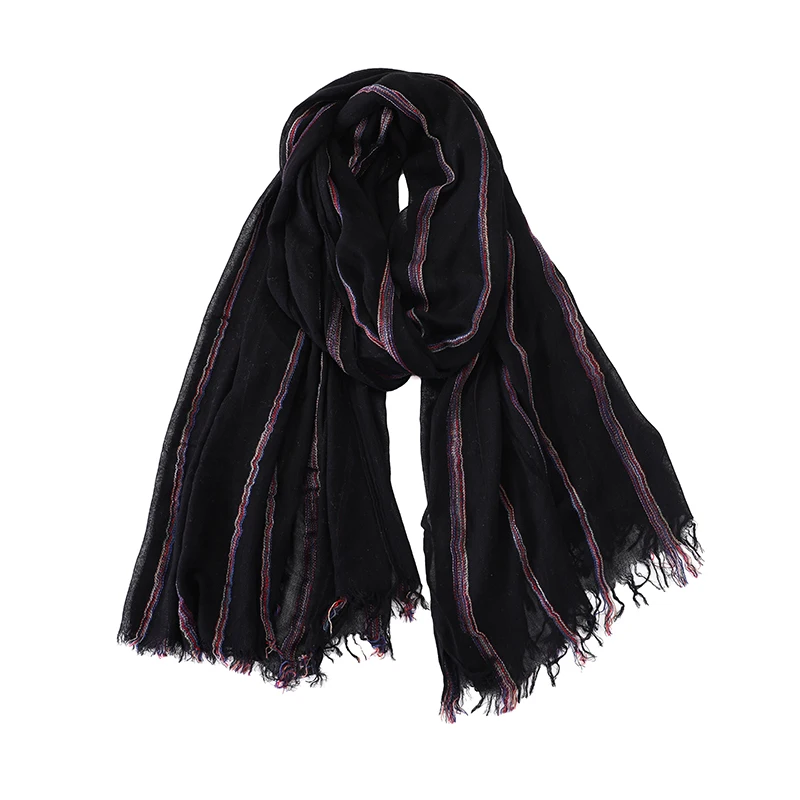 Cotton Linen Fashion Striped Men Scarf Autumn Winter Warm Scarves Short Tassel Bufanda Male Accessories Pashmina Shawl